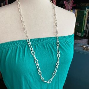 VINTAGE metal chain link necklace 1970s